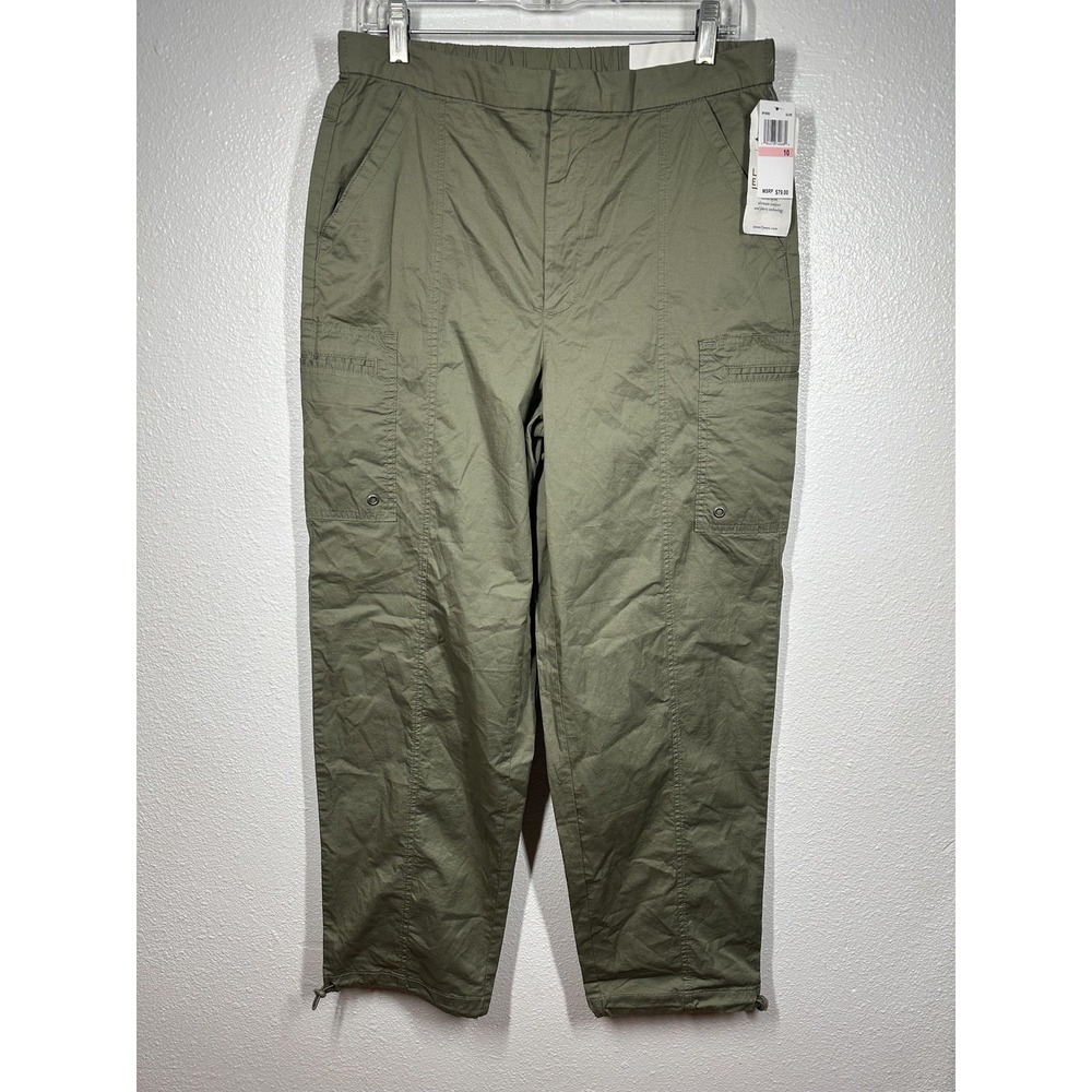 Seven7 Parachute Jogger Pants Womens Size 10 Green Olive Limited Edition Stretch